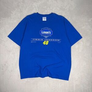 2000s Mens M&O Knits Jimmie Johnson Team Lowe's Racing Graphic Tee XL